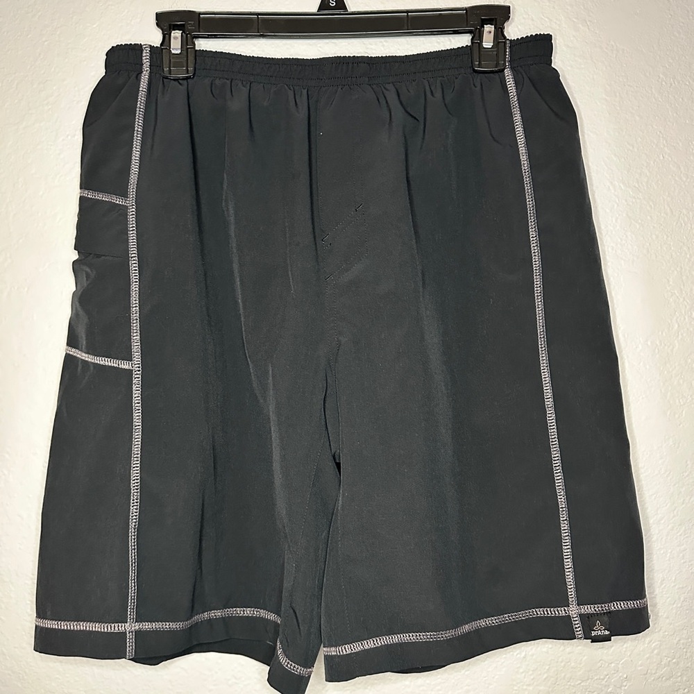 prAna Flex Shorts With Built In Cycling Short Liner -Black- Men’s Medium